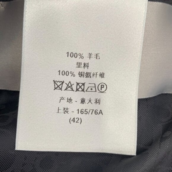 Mens Black Wool Overcoat 42 Made In Italy With Cupro Lining - Picture 5 of 7